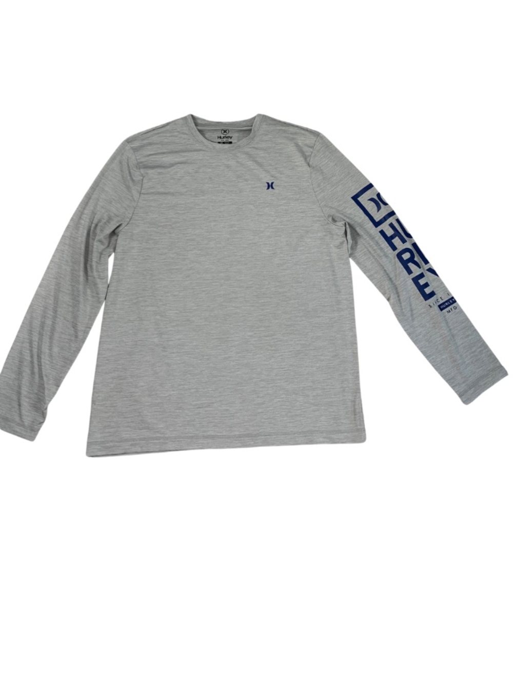 Hurley Long Sleeve Grey Logo Tee Shirt Men's M Preppy Athletic Coastal